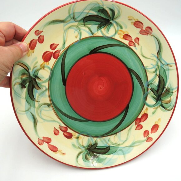 Gail Pittman Dinner Plate Hand Painted 9.75" Ceramic Vintage '99 Red Grapevine - Picture 1 of 6